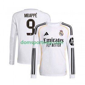 Koszulka Real Madryt Kylian Mbappé 9 Domowe Koszulki Piłkarskie 2025-2026 Długi Rękaw